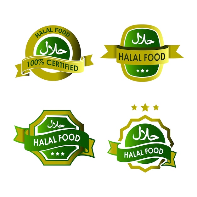 Vector halal label design template