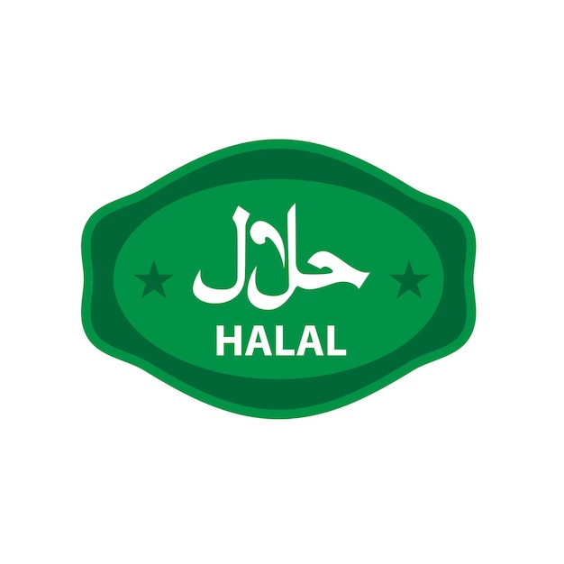 Halal-logo. halal badge, ronde stempel en vector logo. halal bordontwerp