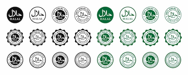 Halal logo instellen vector