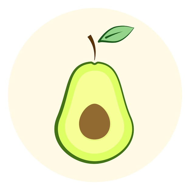 Icona di mezzo avocado avocado diviso a metà
