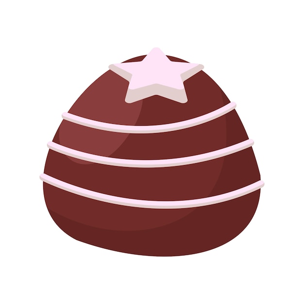 Half Ball Chocolate With Vanilla Illustration