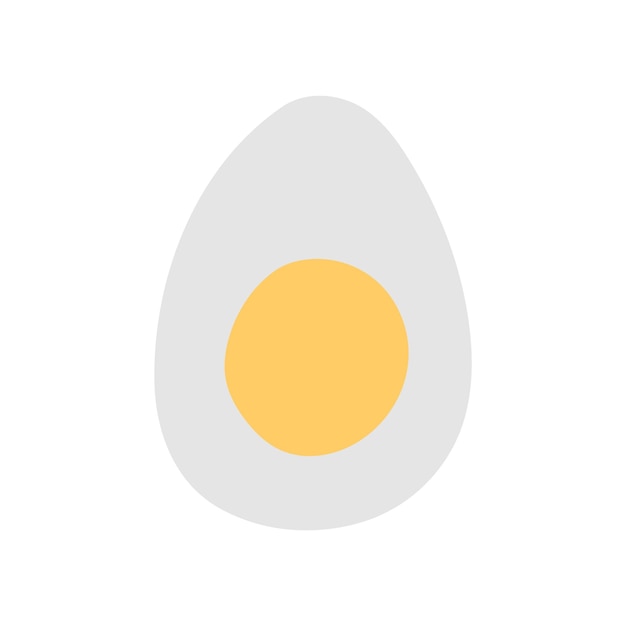 Half of boiled egg flat vector doodle illustration on white background