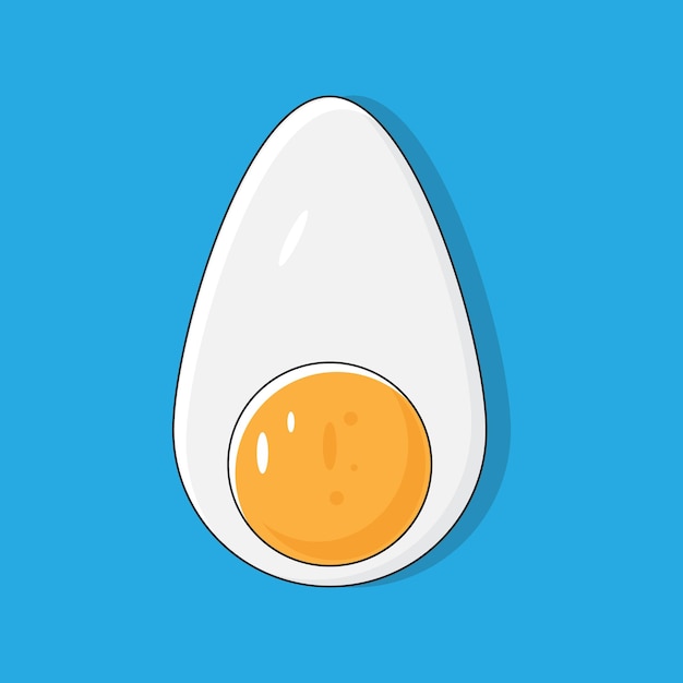 Half boiled egg vector cartoon