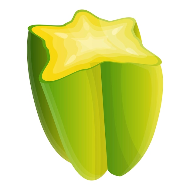 Half carambola icon Cartoon of half carambola vector icon for web design isolated on white background