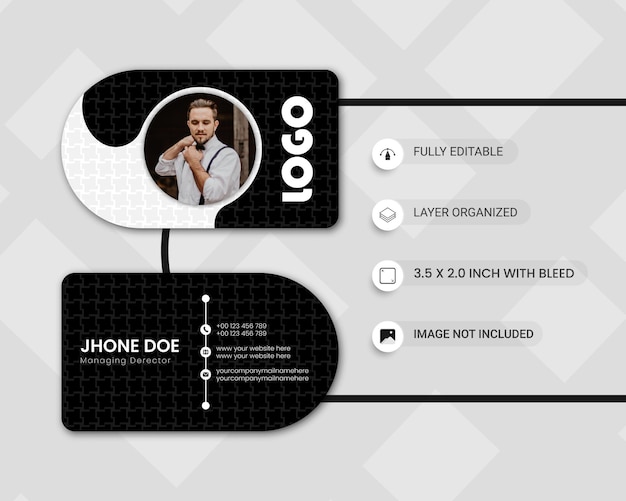 Vector half circle business card design