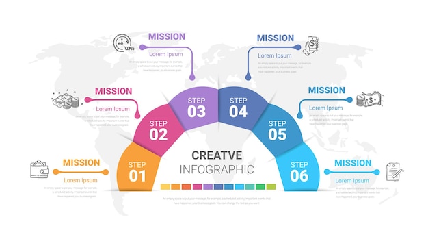 Half Circle infographics elements design