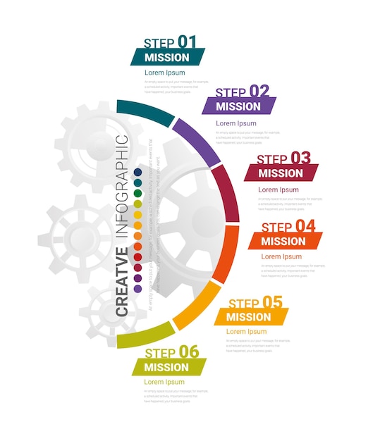 Half circle infographics elements