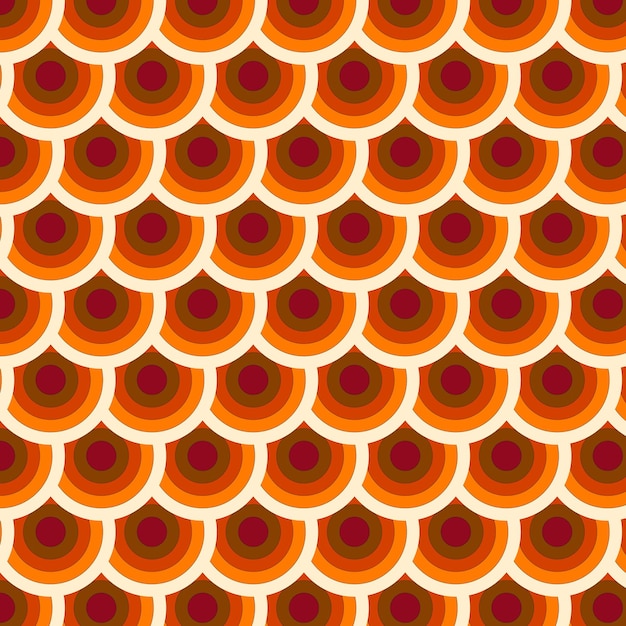 Half circle seamless background pattern, autumn colorful intertwined circles vector eps10.