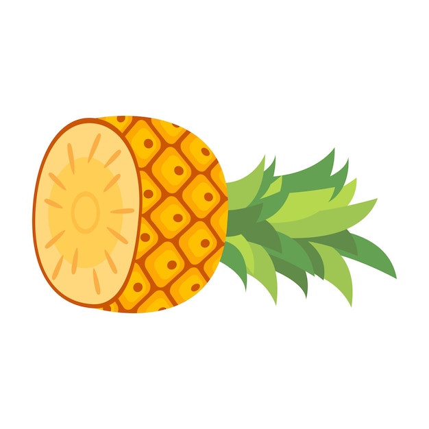 Half cut fruit pineapple