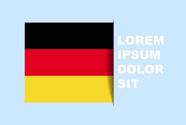 Вектор флага половины Германии с копировальным пространством, флаг страны с теневым стилем, эффект горизонтального слайда