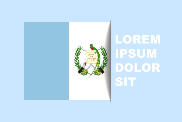 Half Guatemala flag vector with copy space, country flag with shadow style, horizontal slide effect