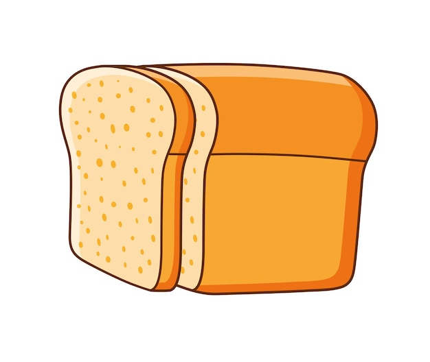 Vector half a loaf of bread and slice