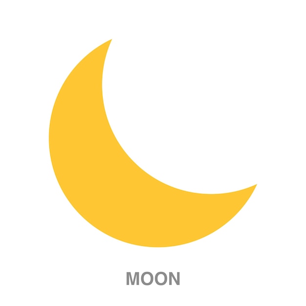 half moon illustration on transparent background