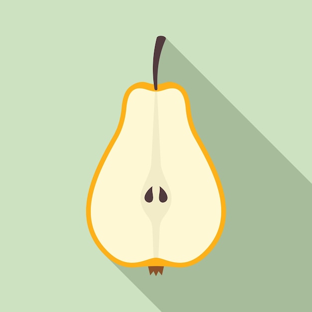 Vector half pear fruit icon flat illustration of half pear fruit vector icon for web design