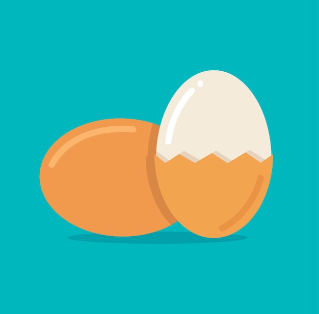 Vector half peeled boiled egg vector illustration