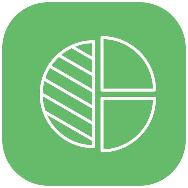 Half Pie Chart vector icoon Kan worden gebruikt voor Infographics iconset