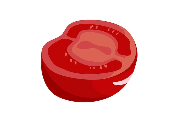 Mezzo pomodoro rosso.