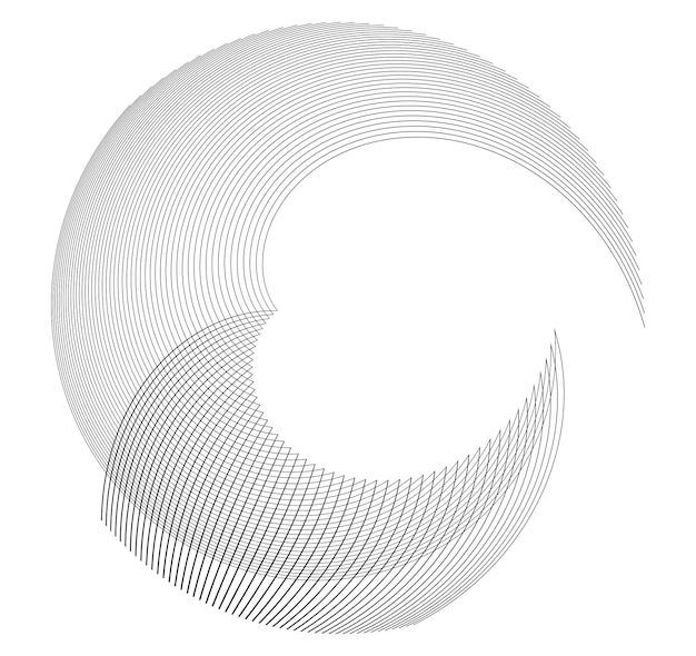 Vector half round many lines image abstract sign36