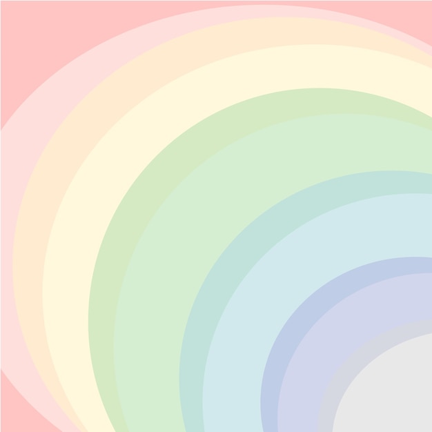 Vector half round rainbow pastel background