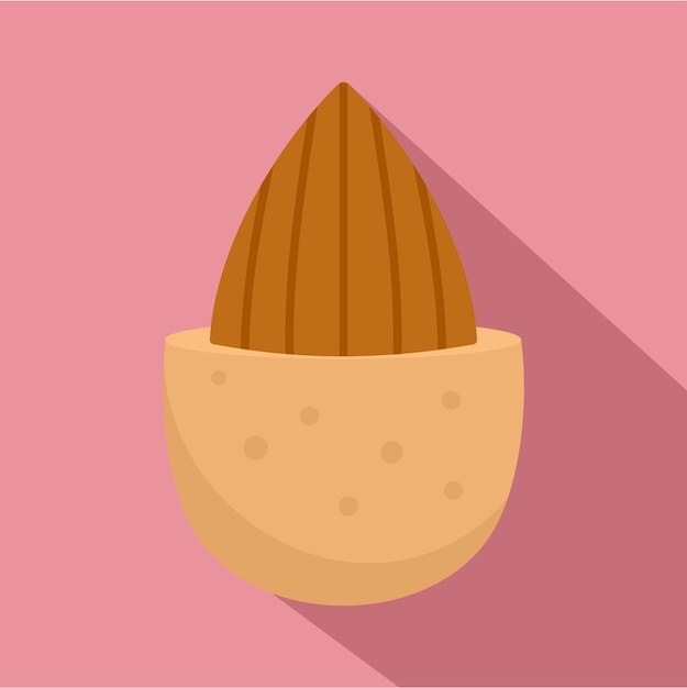 Half shell almond icon Flat illustration of half shell almond vector icon for web design