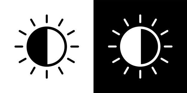 Half sun icon Vector symbol illustration Sun phase set