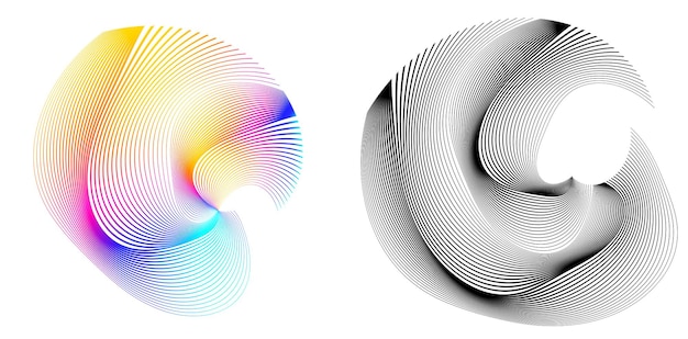 Halfronde veel lijnen afbeelding Abstract