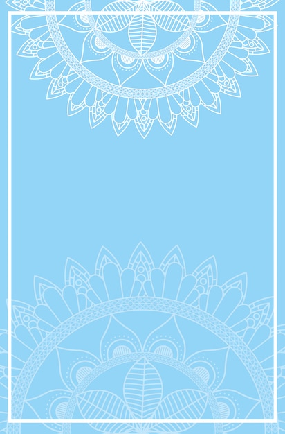 Halfs mandalas with blue color background