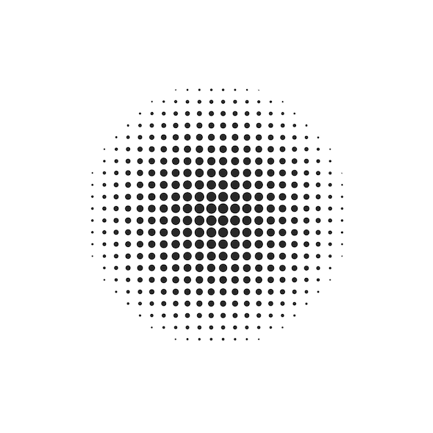 Halftone abstracte gestippelde cirkel Ronde halftonen geometrische stippen verloop Textuur sjabloon Vector