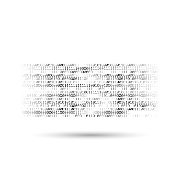 Vector halftone binary code. information and data stream. abstract computer technology background. dynamic elements for design. coding, programing, software development.