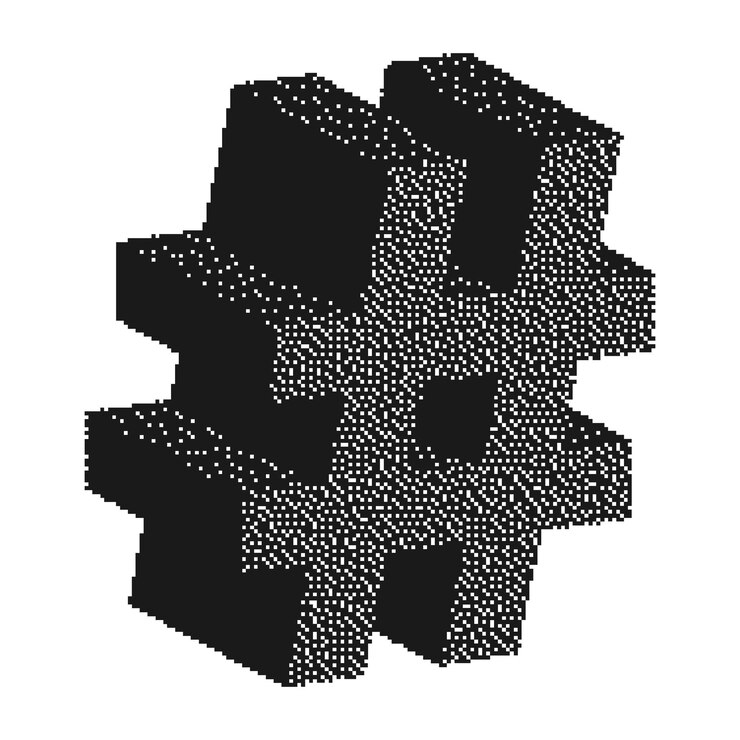 Vector halftone bitmap vector art shape