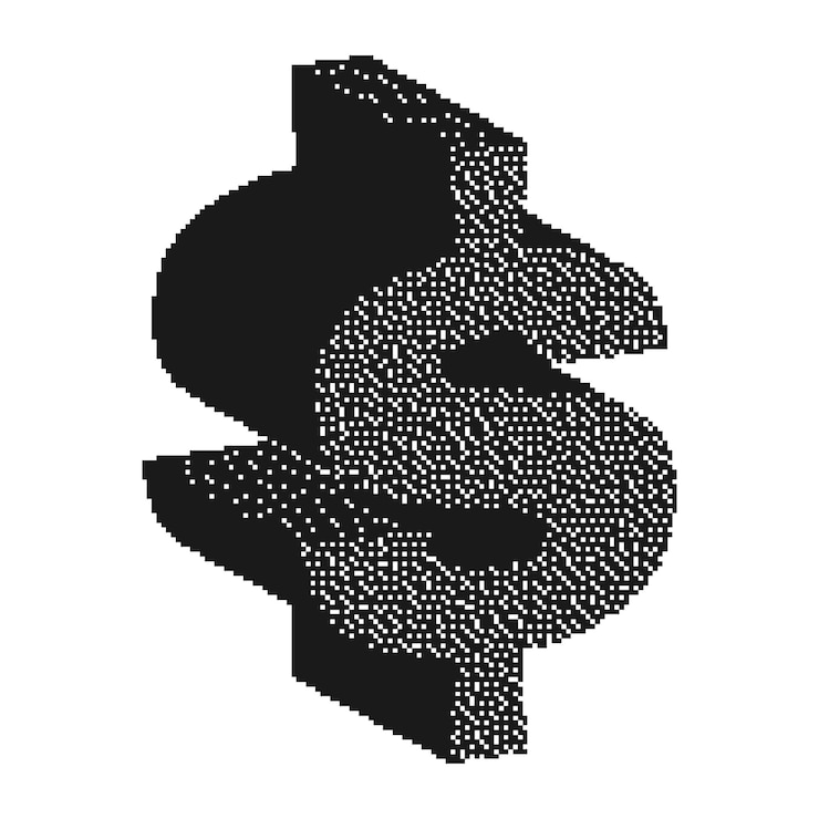 Vector halftone bitmap vector art shape