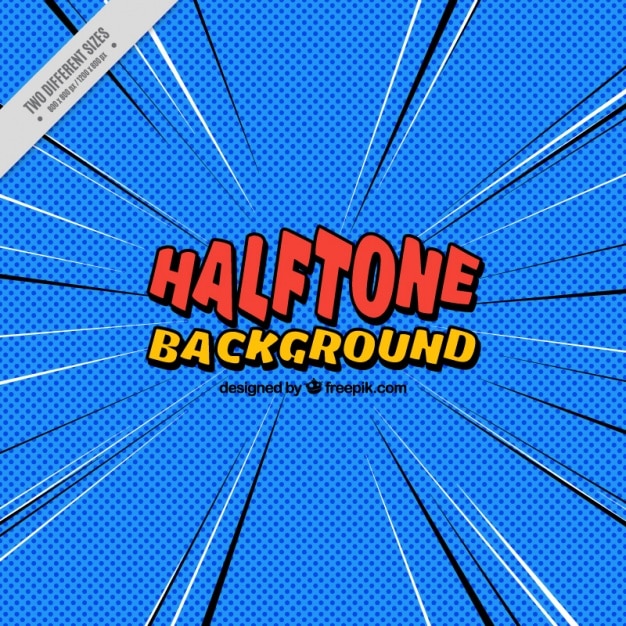 Vector halftone blue comic background