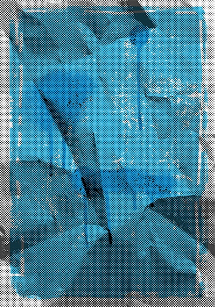 halftone blue texture urban street realistic art graffiti punk poster with grunge