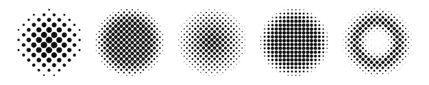 Halftone circle background. vector dotted halftone geometric fade round pattern.