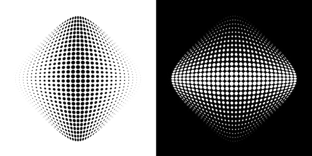 Halftone circle dots curved gradient texture background.