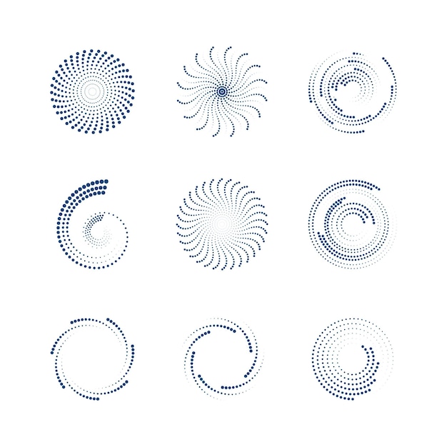 Полутоновый круг точек векторные иллюстрации дизайн