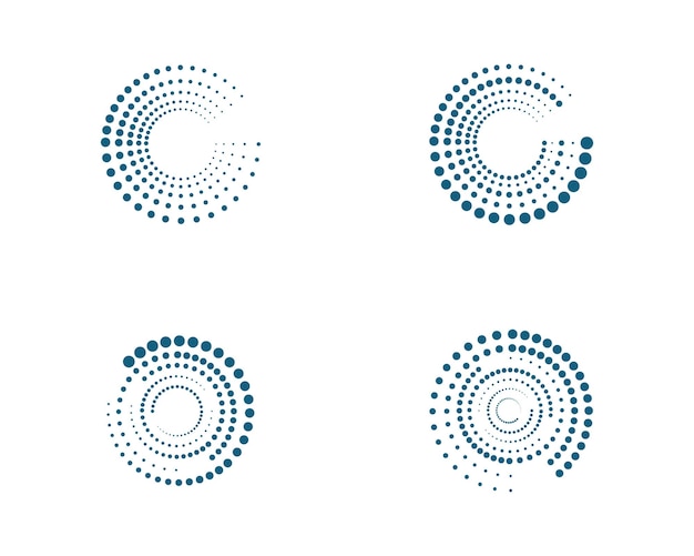 Halftone circle dots vector