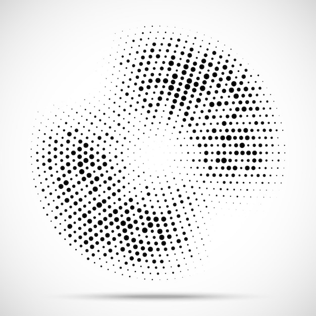 Vector halftone circle frame dotted background round border icon using halftone circle dots texture  vector