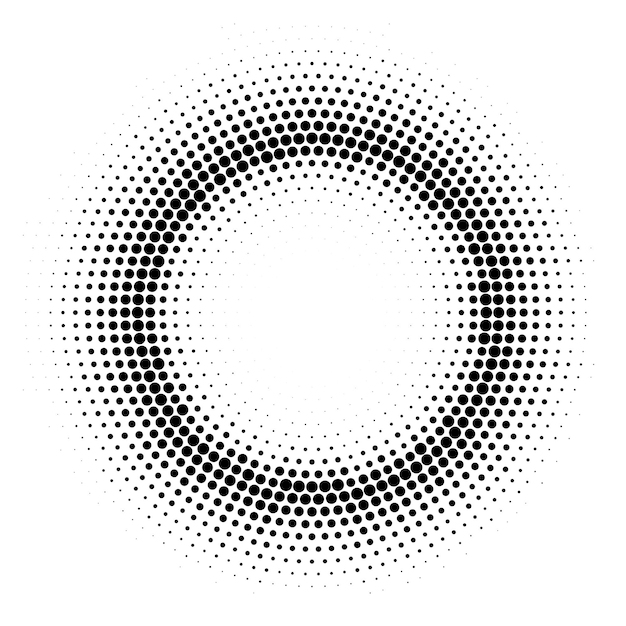 Halftone circle frame Vector round gradient