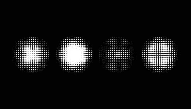 Halftone circle setdotted round shapes