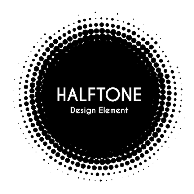 ハーフトーンサークルベクトルデザイン要素黒い点線のスポットバナー用