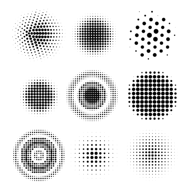 Полутоновые круги полутоновые точки узор текстуры на белом фоне
