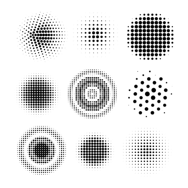 하프톤 서클 하프톤 도트 패턴 질감 흰색 배경에 설정