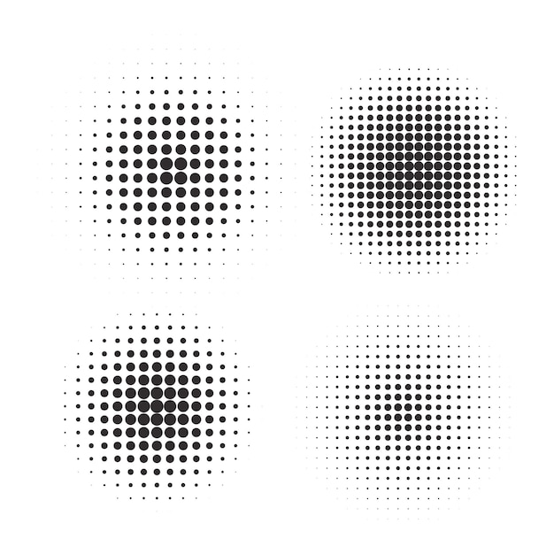 Halftone circles set