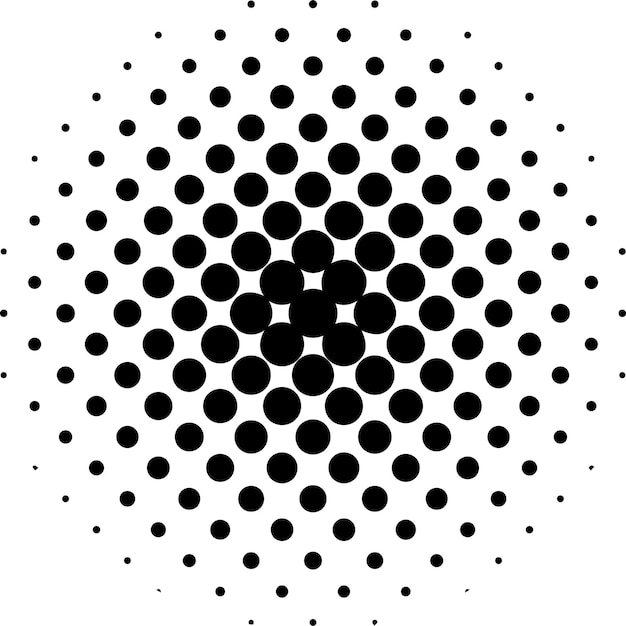 Vector halftone circles size circles gradations dot pop art pattern