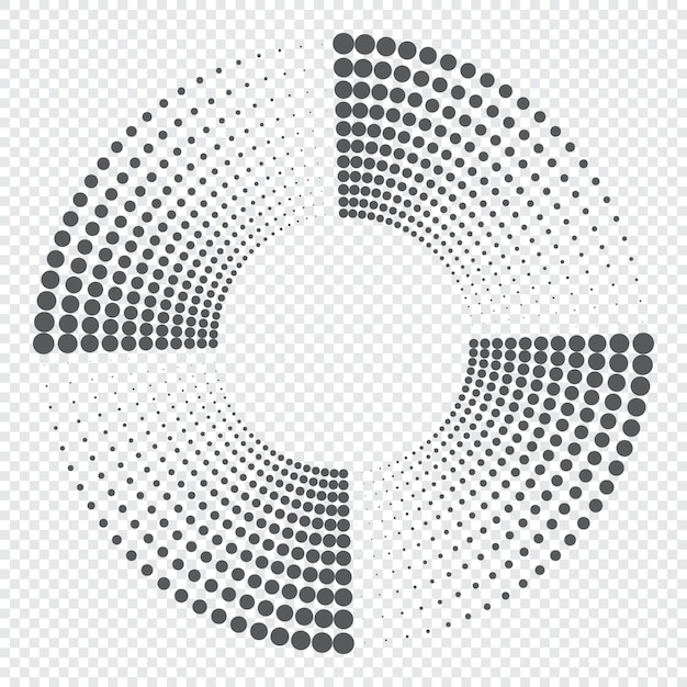 Halftone circular dotted frame Round dotted frame Vector rotating dotted circles design Round border icon Round logo