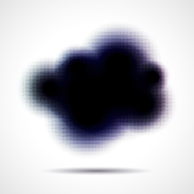 Halftone cloud shape with color aberrations