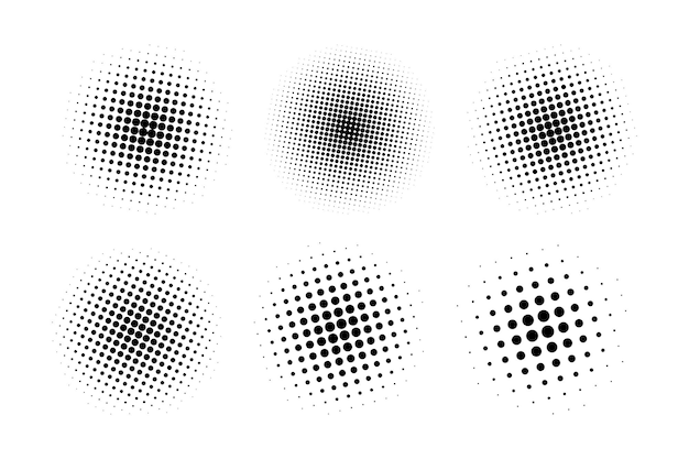 Vector halftone comic dot collection set