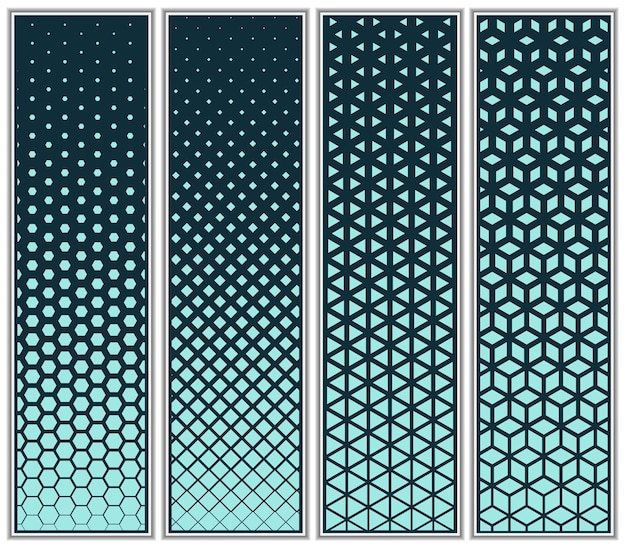 Halftone Diamond and Square Pattern Set