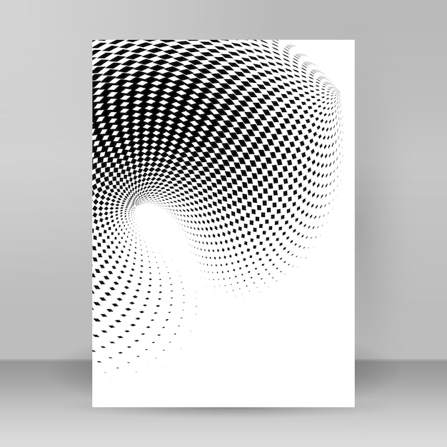 Halftone dot pattern circle swirl design elements mockup poster04